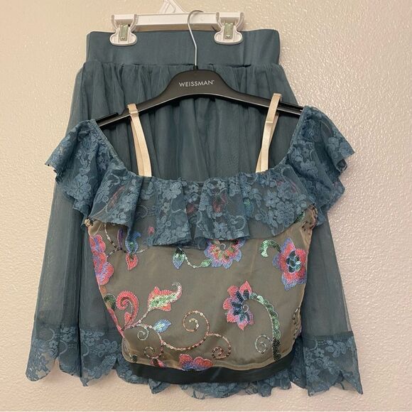 WEISSMAN Dance Costume 2 piece Sage green When We Were Young 11027 LC-large chil - Picture 2 of 14